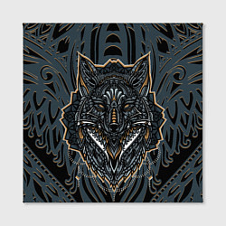 Холст квадратный Волк Этника, цвет: 3D-принт — фото 2