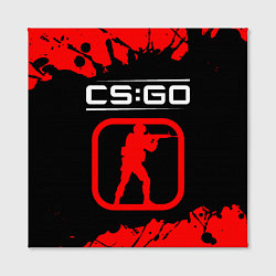 Холст квадратный CS:GO лого с линиями и спецназом, цвет: 3D-принт — фото 2