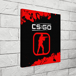 Холст квадратный CS:GO лого с линиями и спецназом, цвет: 3D-принт — фото 2