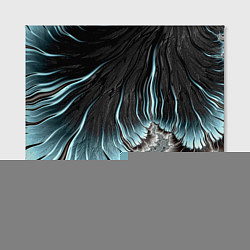 Холст квадратный Черно-бирюзовый фрактал Абстракция, цвет: 3D-принт — фото 2