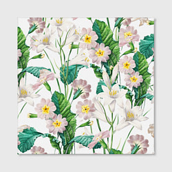 Холст квадратный Цветы Лилии На Белом Фоне, цвет: 3D-принт — фото 2