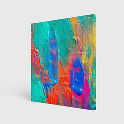 Холст квадратный Мазки масляной краски Абстракция Oil Paint Strokes, цвет: 3D-принт