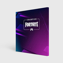 Холст квадратный Fortnite Gaming Champion: рамка с лого и джойстико, цвет: 3D-принт