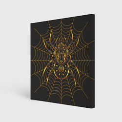 Холст квадратный Стимпанк паук в паутине, цвет: 3D-принт