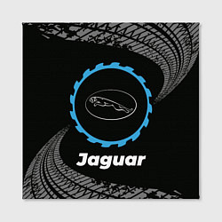 Холст квадратный Jaguar в стиле Top Gear со следами шин на фоне, цвет: 3D-принт — фото 2