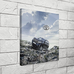 Холст квадратный Toyota Land Cruiser Prado на скальных камнях Mount, цвет: 3D-принт — фото 2