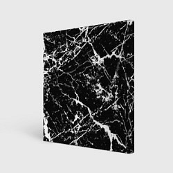 Картина квадратная Текстура чёрного мрамора Texture of black marble