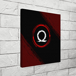 Холст квадратный Символ God of War и краска вокруг на темном фоне, цвет: 3D-принт — фото 2