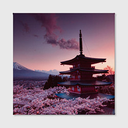 Холст квадратный Цветение сакуры в Японии, цвет: 3D-принт — фото 2