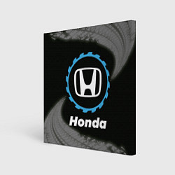 Холст квадратный Honda в стиле Top Gear со следами шин на фоне, цвет: 3D-принт