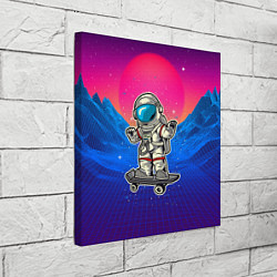 Холст квадратный Космонавт на скейте, цвет: 3D-принт — фото 2