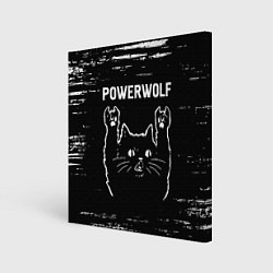 Холст квадратный Группа Powerwolf и Рок Кот, цвет: 3D-принт