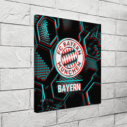 Холст квадратный Bayern FC в стиле Glitch на темном фоне, цвет: 3D-принт — фото 2