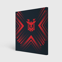 Картина квадратная Красный Символ Free Fire на темном фоне со стрелка