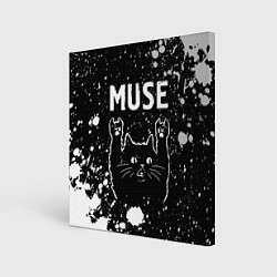 Холст квадратный Группа Muse и Рок Кот, цвет: 3D-принт