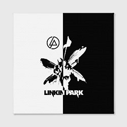 Холст квадратный Linkin Park логотип черно-белый, цвет: 3D-принт — фото 2