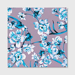 Холст квадратный Летний стилизованный цветочный паттерн, цвет: 3D-принт — фото 2