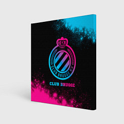 Холст квадратный Club Brugge Neon Gradient, цвет: 3D-принт