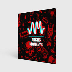 Холст квадратный Arctic Monkeys Rock Glitch, цвет: 3D-принт
