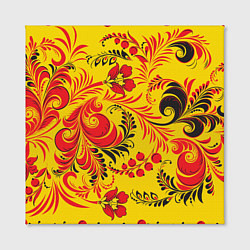 Холст квадратный Хохломская Роспись Цветы, цвет: 3D-принт — фото 2