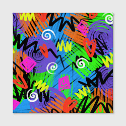 Холст квадратный Яркий геометрический принт, цвет: 3D-принт — фото 2
