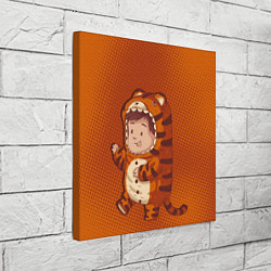 Холст квадратный Милый тигренок-ребенок, цвет: 3D-принт — фото 2
