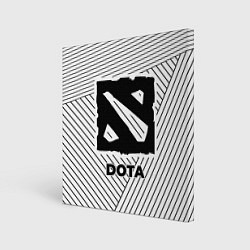 Холст квадратный Символ Dota на светлом фоне с полосами, цвет: 3D-принт