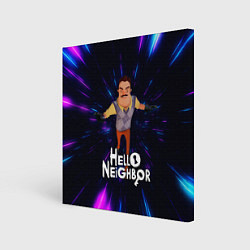 Холст квадратный Hello Neighbor Привет сосед Бегущий сосед, цвет: 3D-принт
