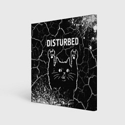 Холст квадратный Группа Disturbed и Рок Кот, цвет: 3D-принт