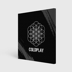 Холст квадратный Coldplay Glitch на темном фоне, цвет: 3D-принт