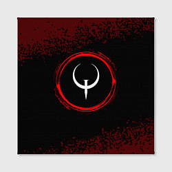 Холст квадратный Символ Quake и краска вокруг на темном фоне, цвет: 3D-принт — фото 2