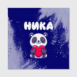 Холст квадратный Ника панда с сердечком, цвет: 3D-принт — фото 2