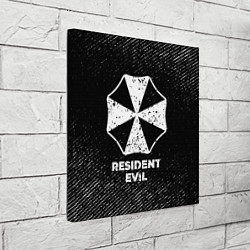 Холст квадратный Resident Evil с потертостями на темном фоне, цвет: 3D-принт — фото 2