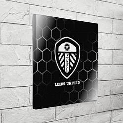 Холст квадратный Leeds United sport на темном фоне, цвет: 3D-принт — фото 2