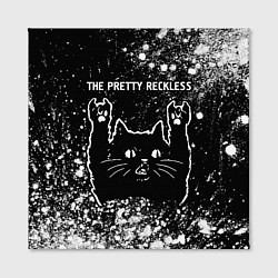 Холст квадратный Группа The Pretty Reckless и рок кот, цвет: 3D-принт — фото 2