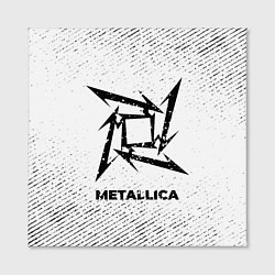 Холст квадратный Metallica с потертостями на светлом фоне, цвет: 3D-принт — фото 2