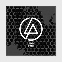 Холст квадратный Linkin Park glitch на темном фоне, цвет: 3D-принт — фото 2