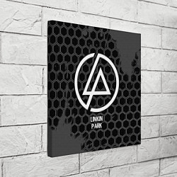 Холст квадратный Linkin Park glitch на темном фоне, цвет: 3D-принт — фото 2