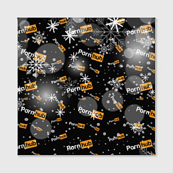 Холст квадратный Надписи Porn Hub - снежинки, цвет: 3D-принт — фото 2