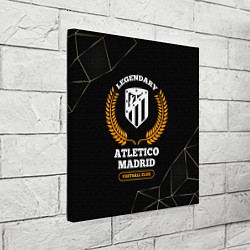 Холст квадратный Лого Atletico Madrid и надпись legendary football, цвет: 3D-принт — фото 2