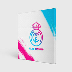 Холст квадратный Real Madrid neon gradient style, цвет: 3D-принт