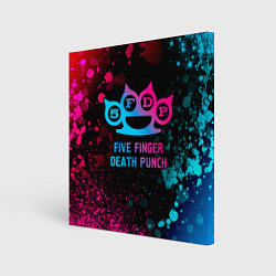 Холст квадратный Five Finger Death Punch - neon gradient, цвет: 3D-принт