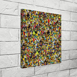 Холст квадратный Симпсоны все Герои, цвет: 3D-принт — фото 2