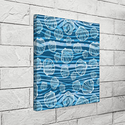 Холст квадратный Паттерн из створок ракушки - океан, цвет: 3D-принт — фото 2