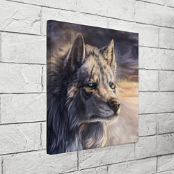 Холст квадратный Старый мудрый волк, цвет: 3D-принт — фото 2