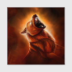 Холст квадратный Огненный волк, цвет: 3D-принт — фото 2