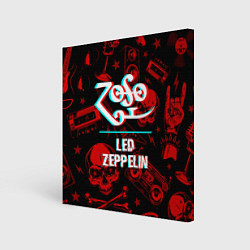 Холст квадратный Led Zeppelin rock glitch, цвет: 3D-принт