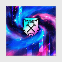Холст квадратный West Ham неоновый космос, цвет: 3D-принт — фото 2