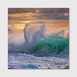 Холст квадратный Штормовая волна, накатывающая на берег, цвет: 3D-принт — фото 2