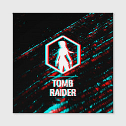 Холст квадратный Tomb Raider в стиле glitch и баги графики на темно, цвет: 3D-принт — фото 2